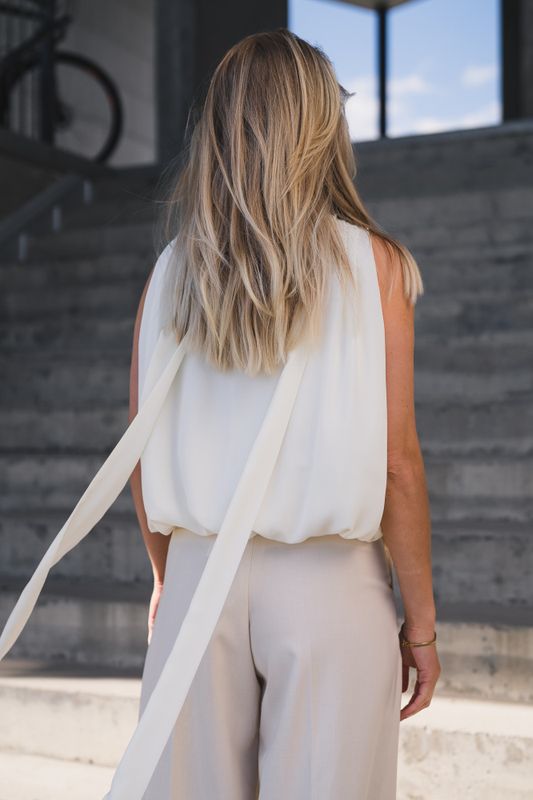 Inge Chiffon Top Offwhite 