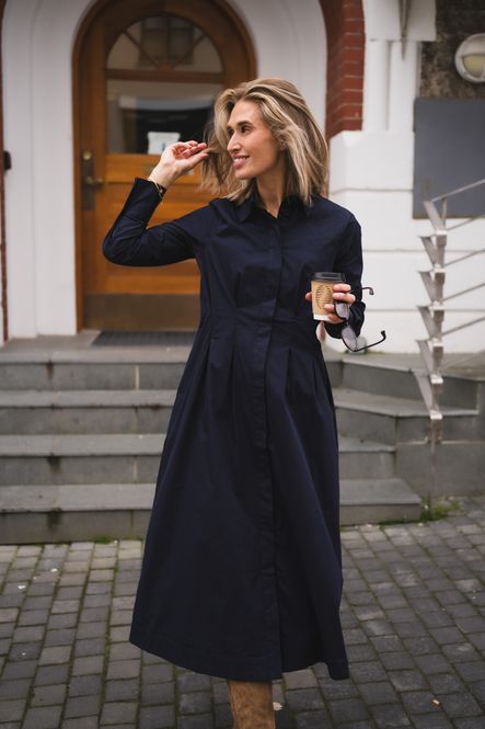 Hovedbilde Sanna Shirt Long Dress Navy 