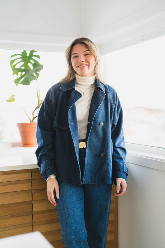 Mable Minona Short Coat Dark Blue Denim 