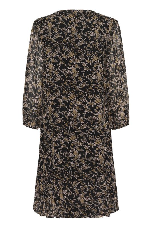 Elkas Dress Black Flower Bouquet Print