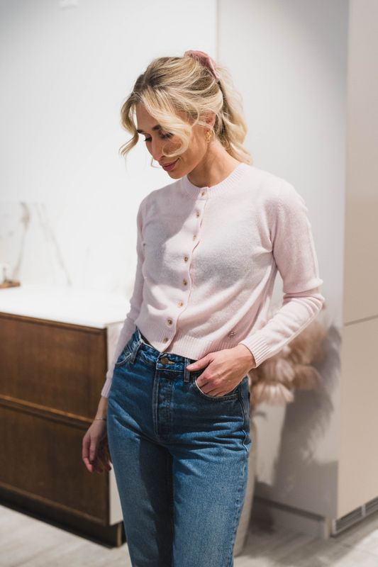 W. Cashmere Cardigan Light Pink 