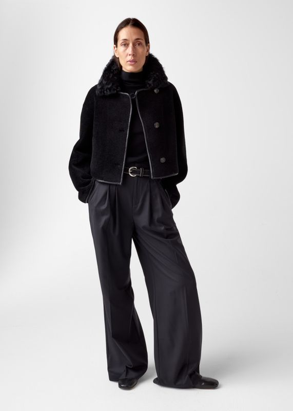 Elda Lamb Fur Jacket Black 