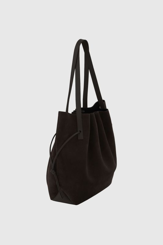 Scallop Tote Suede Ganache 