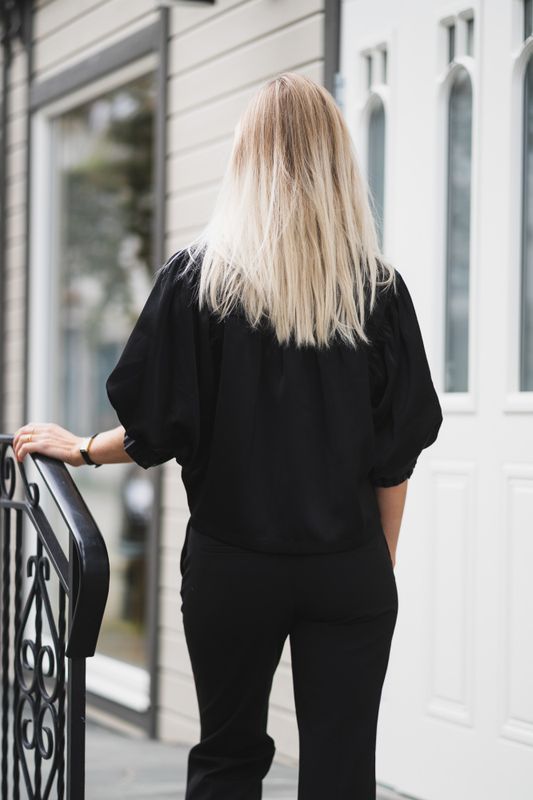 Etta Heavy Sateen Shirt Black 