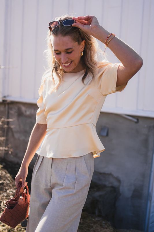 Benua Heavy Sateen Blouse Light Yellow 