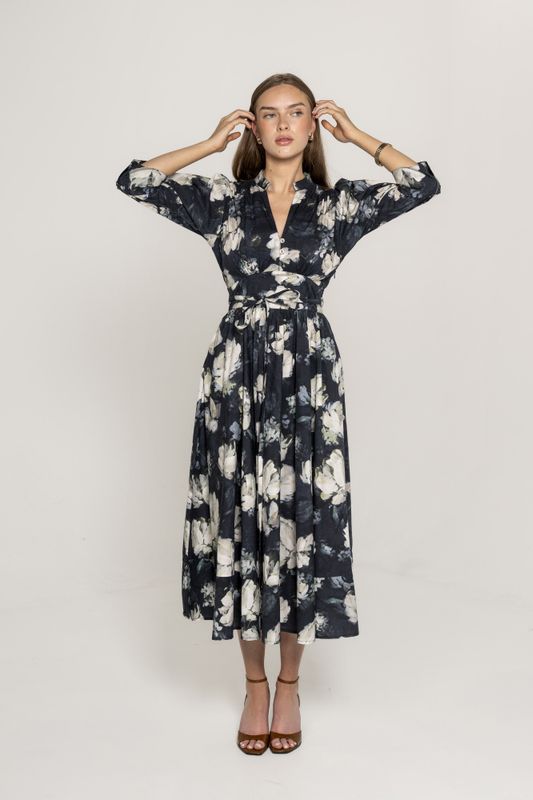 Maria Dress Blue Garden