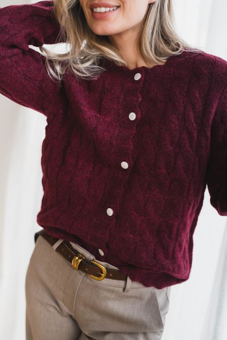 Hovedbilde Bubera LS Knit Cardigan Rhododendron