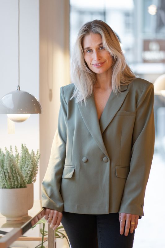 Refined Blazer Olive Green 