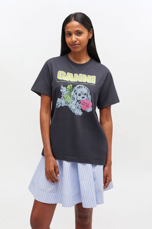 Basic Cotton Jersey Puppy T-Shirt Phantom 