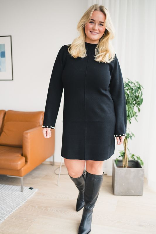 Hama LS Pearl Knit Dress Black 