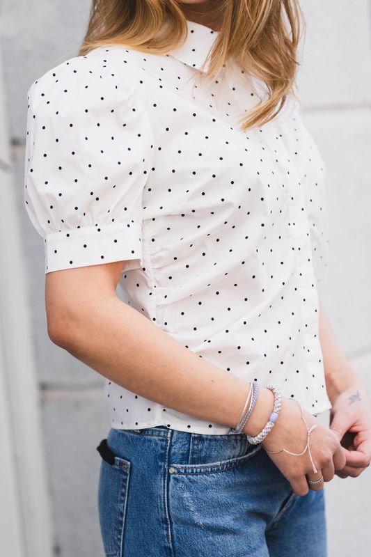 Frannie Dot Shirt Offwhite 