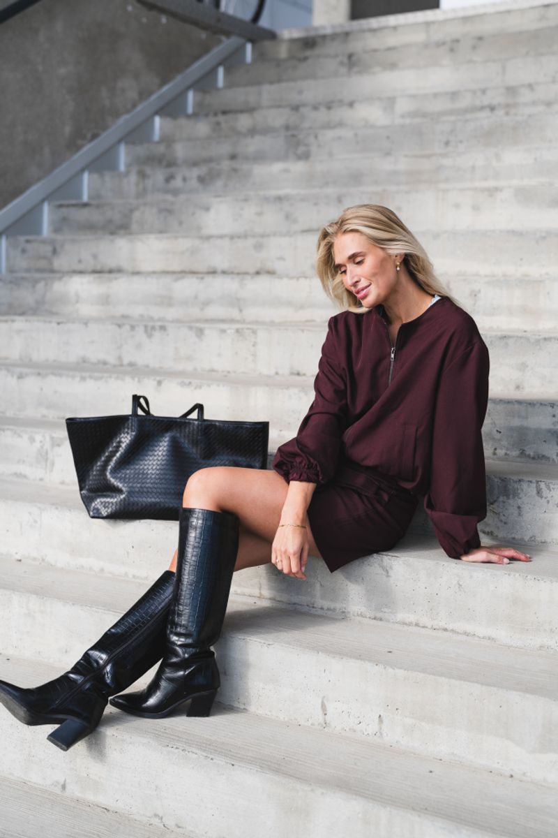 Luna Pocket Skirt Winered 