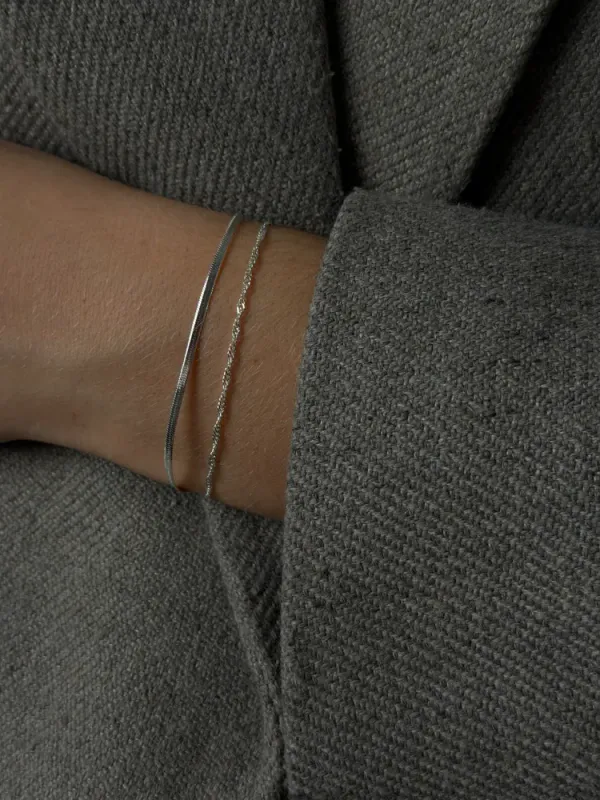 Twisted Rope Bracelet Silver 