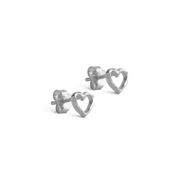 Hovedbilde Organic Heart Studs Silver 