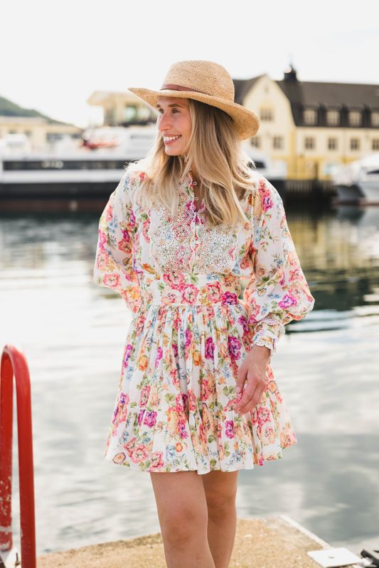 Cotton Slub Mini Dress Flora 