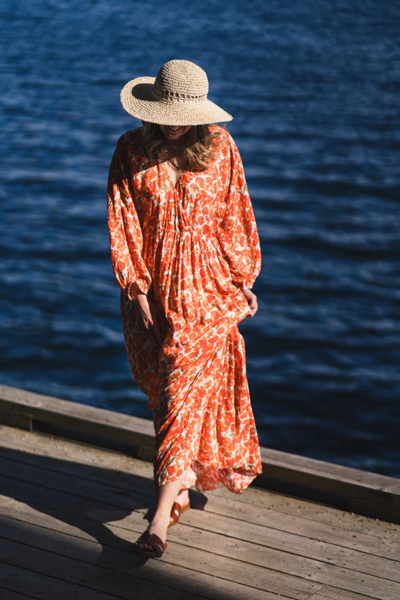 Pietra 3/4 Dress Aop Tigerlily Flower 