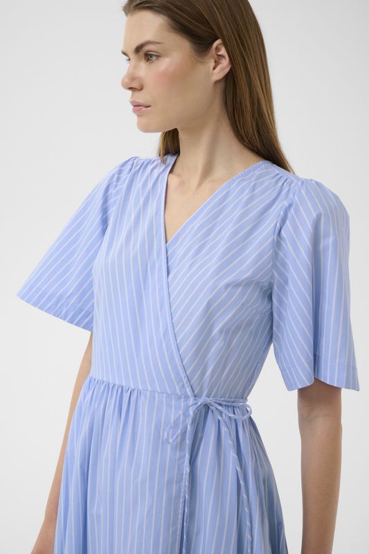 Raelynn Wrap Dress Blue And Summer Stripe 