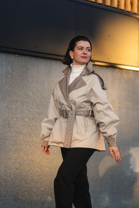 Duskregn Short Trench Coat Sand 