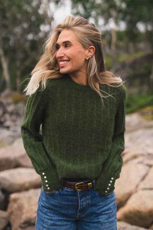 Mira Amalie Pullover Chive Melange 