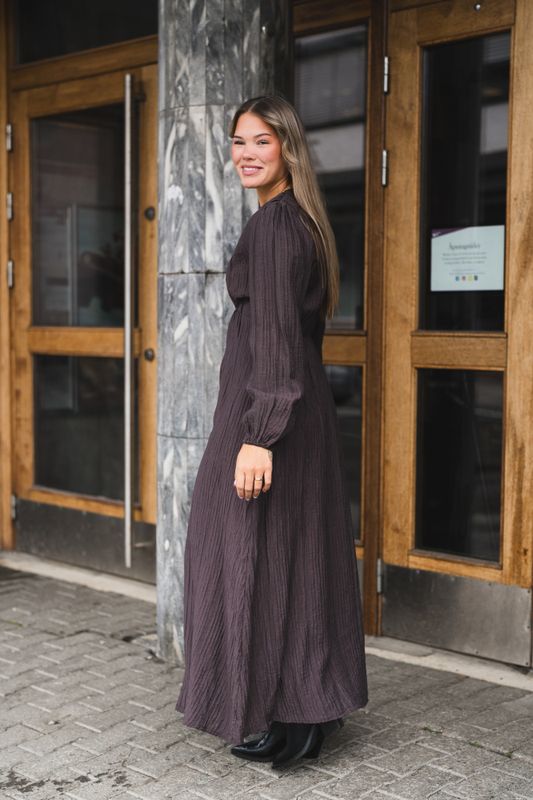 Silfi Crepe Dress Dark Brown 