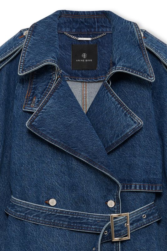 Pascale Trench Clean Indigo Washed Blue 