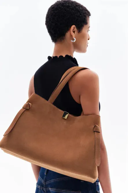 Hovedbilde Gyoza Tote Suede Cognac 