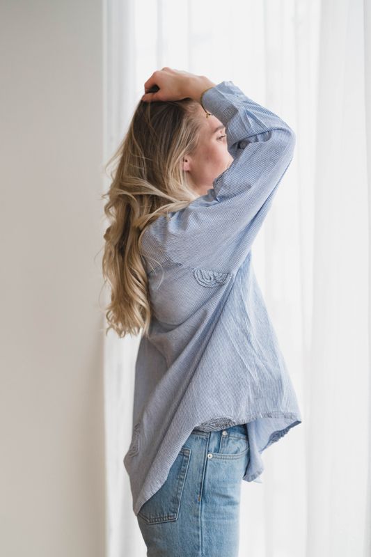 Dalma Dori Mini Stripe Shirt Blue 