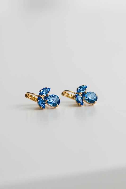 Petite Timo Earrings Gold Ice Blue 