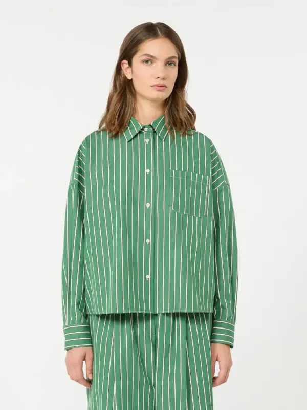 Kdonore Shirt Green Big Stripe 