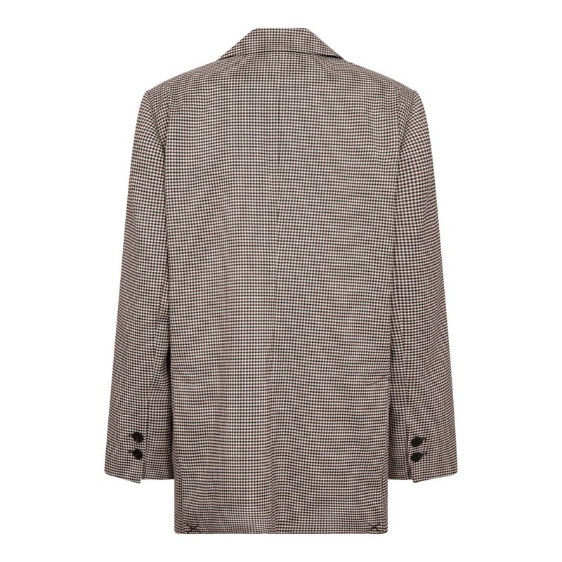 Mida Check Power Blazer Bone Brown 