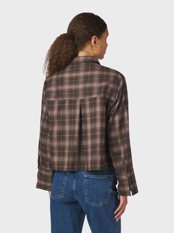 Jaylin Flannel Check Shirt Dark Taupe 
