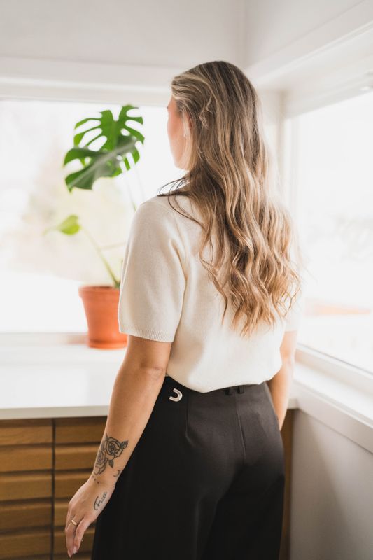 Missy Knit Tee Creme 