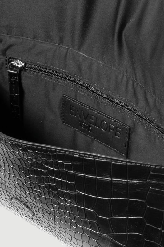Onyx Clutch Black Croco