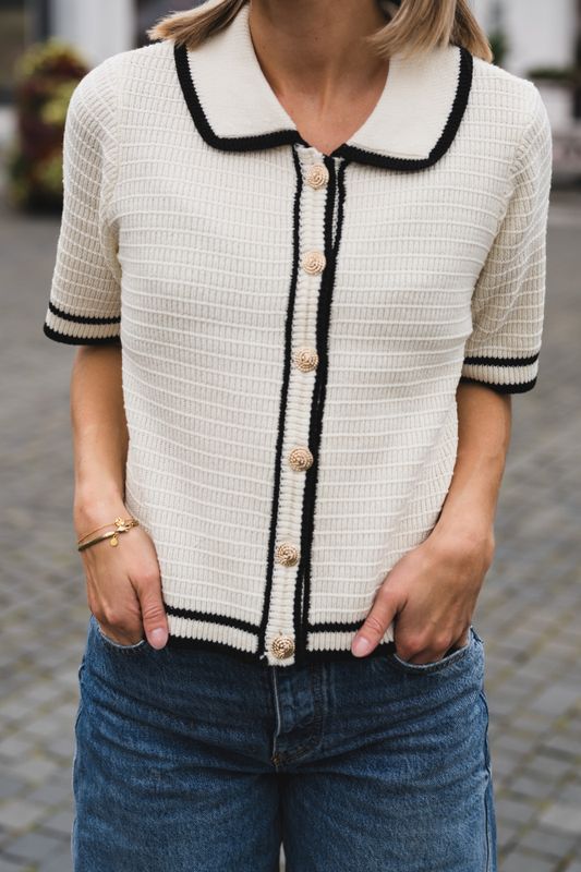 Klomi SS Knit Cardigan Pristine 