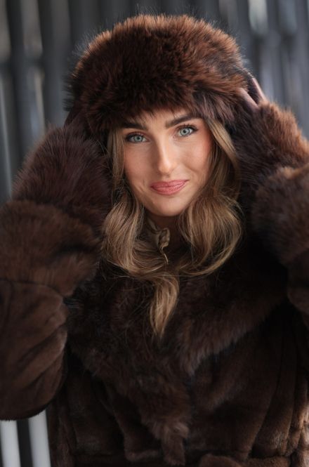 Hovedbilde Luxe Fur Gloves Cocoa