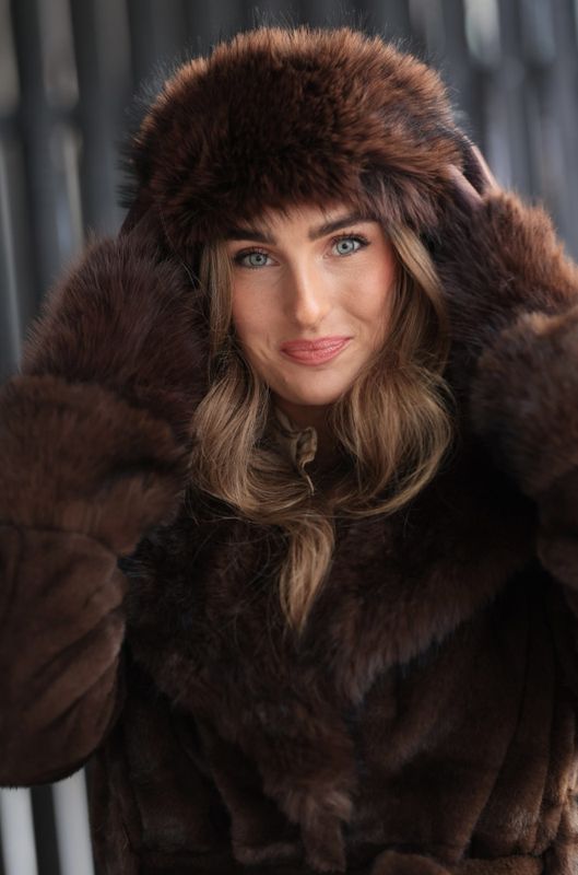 Luxe Fur Gloves Cocoa
