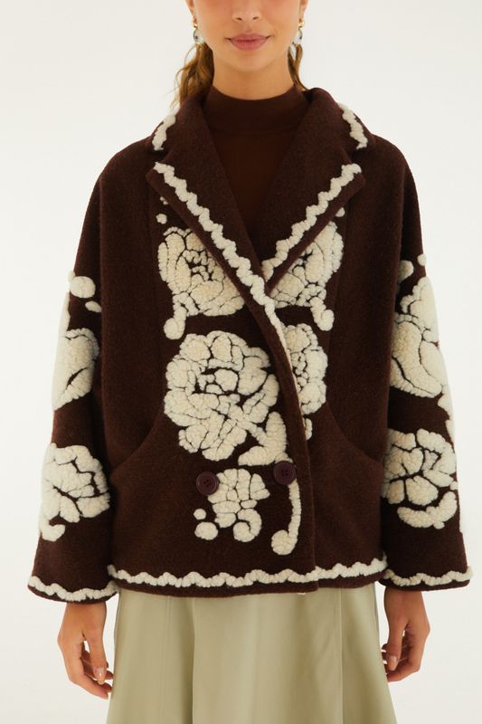 Flowers Brown Coat Brown 