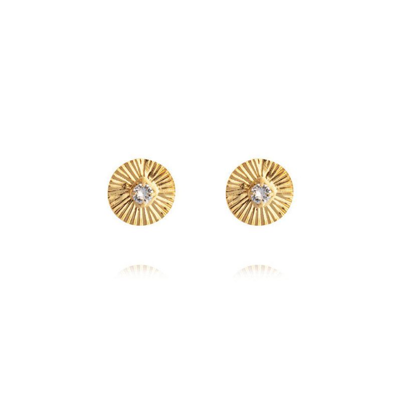 Odessa Stud Earrings Gold Crystal 