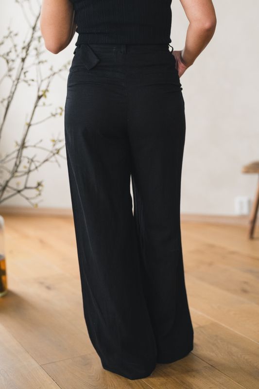 Zephyr Linen Pant Black 