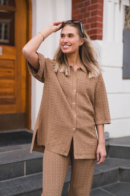 Hovedbilde Sette Fine Crochet Blouse Taupe 