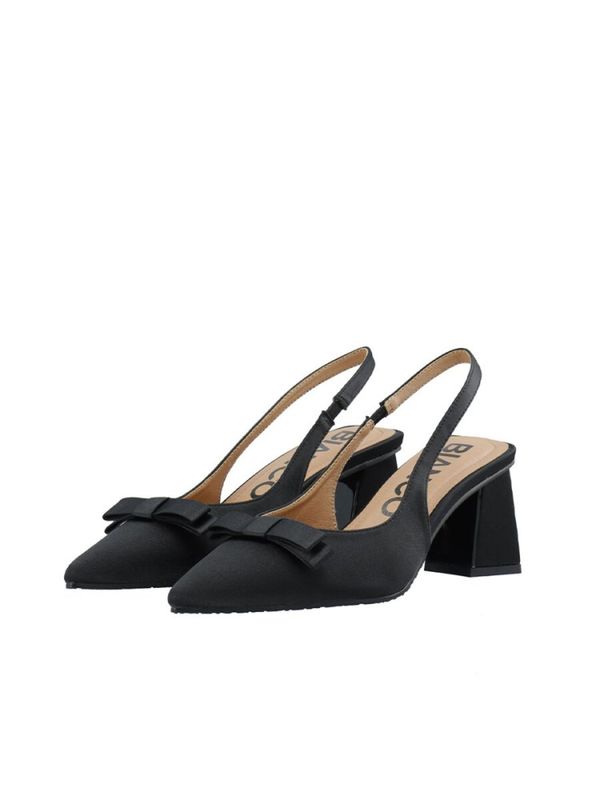 Maralyn Bow Slingback Satin Black 