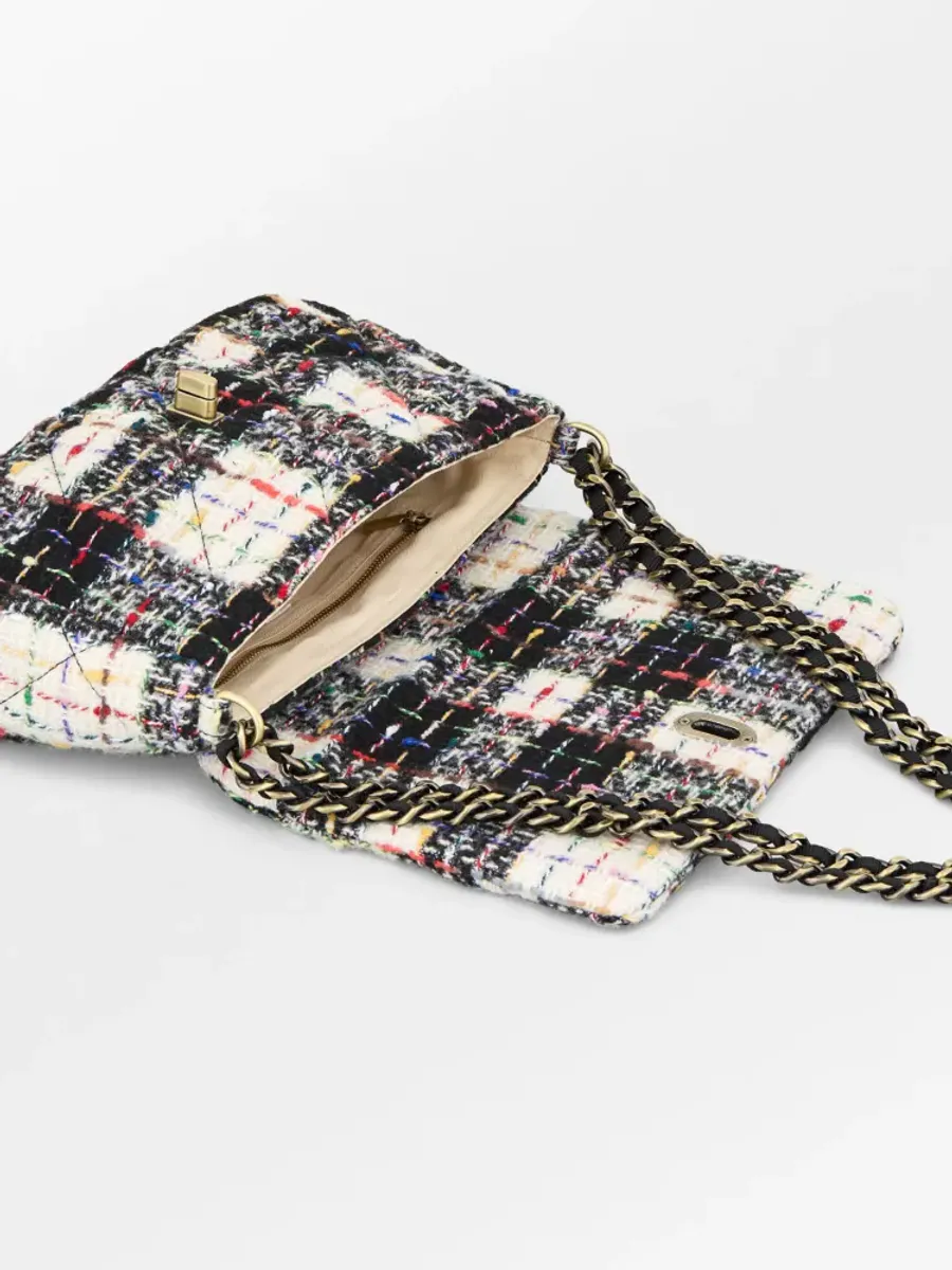 Boucle Checked Hollis Bag Black 