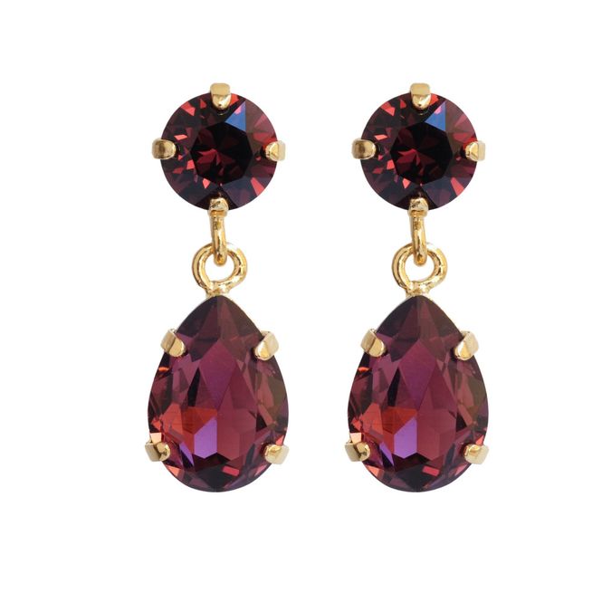 Hovedbilde Mini Drop Earrings Gold Burgundy 515 