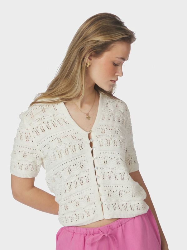 Marisini Stitch Polo Knit Top Offwhite 