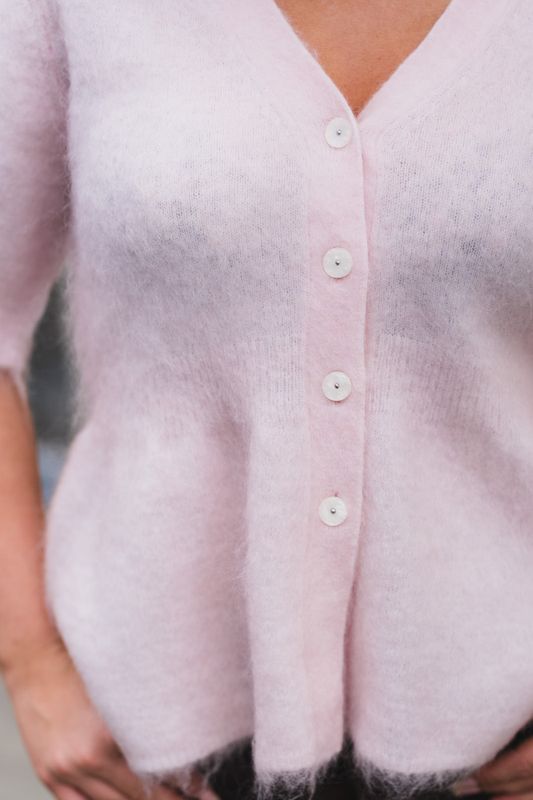 Tilde SS Mohair Blend Knit Cardigan Pale Lilac 