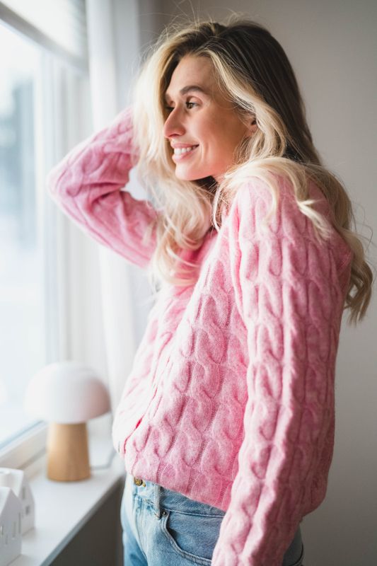 Bubera LS Knit Cardigan Moonlite Mauve 