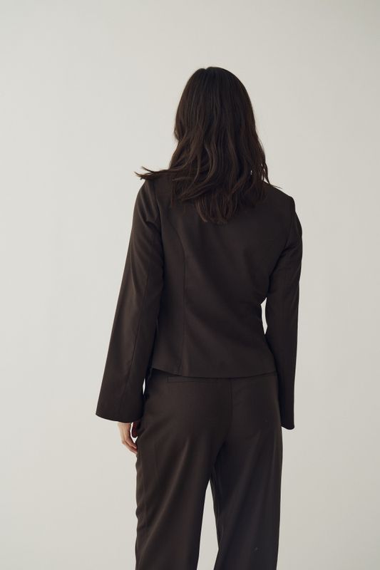 Kasaundra LS Blazer Chocolate 