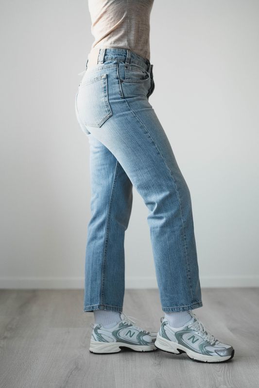 Sisli Cropped Light Blue Righe