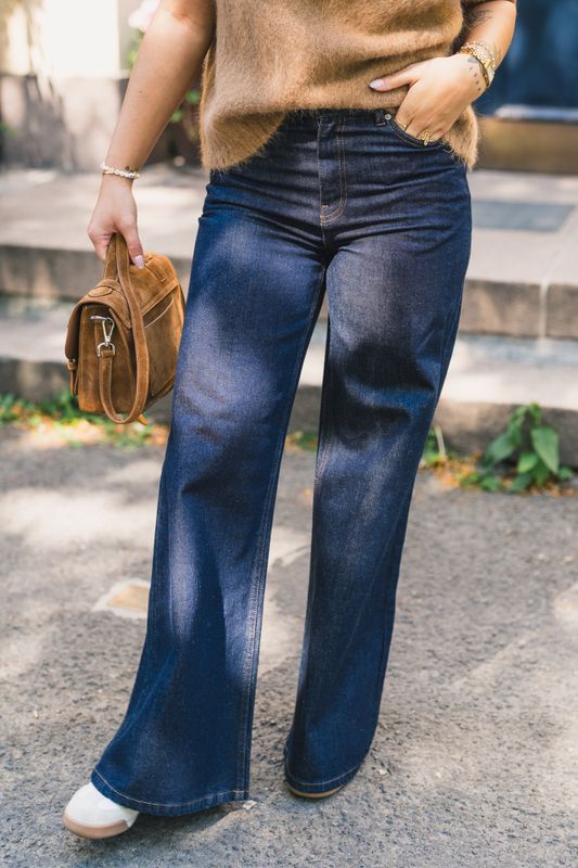 Adna Alena Pants Dark Blue Wash