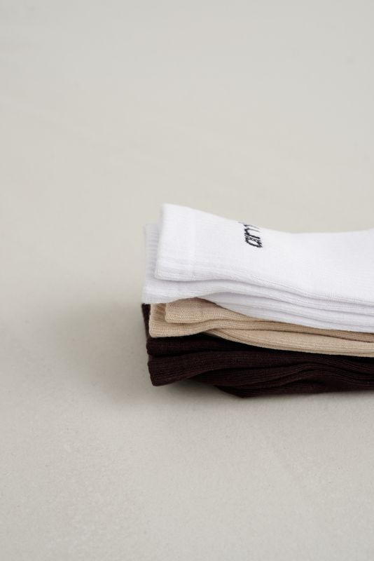 Cacao Aim'n Logo Socks 3-Pack Cocao